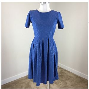 LulaRoe blue feather Amelia dress